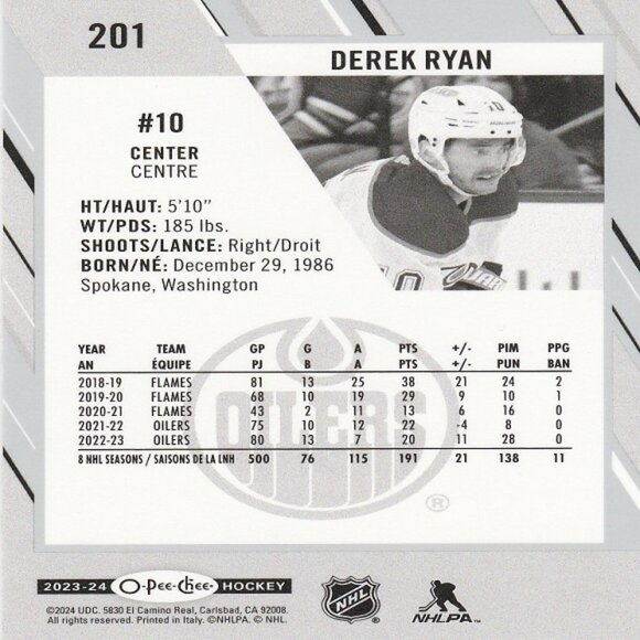 Derek Ryan - 2023/2024 O Pee Chee Hockey Card - Picture 2 of 2